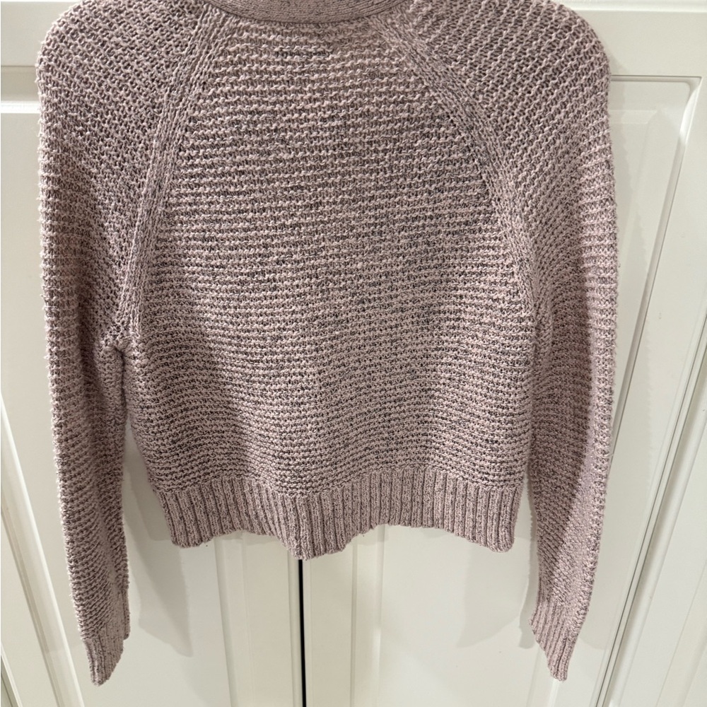 AE Cropped Pink Knit Sweater Cardigan - Picture 3 of 3